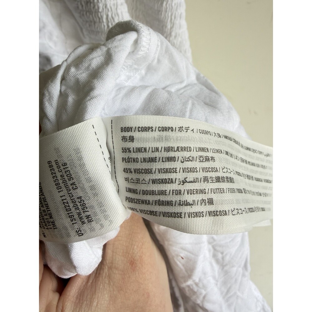 Abercrombie & Fitch White Mini Dress S Ruffle Hem Tie Straps Sleeveless - Picture 4 of 5